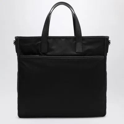 Prada Logoed Tote Bag In Black