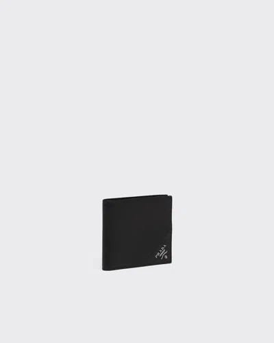 Prada Black Wallet In Saffiano Leather In Black