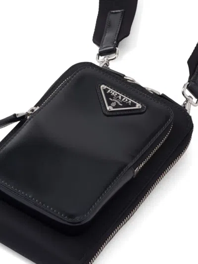 Prada Black Nylon And Leather Phone Case