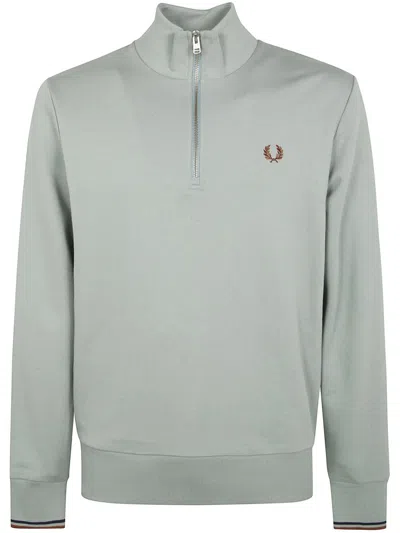 Fred Perry Knitted Cotton Jumper In Gray