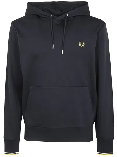 Fred Perry Tipped Hooded Sweatshirt Clothing In Blue