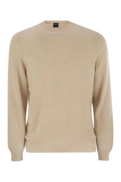 Fedeli Argentina - Baby Cashmere Crew-neck Sweater In Nude