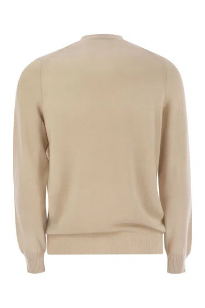 Fedeli Argentina - Baby Cashmere Crew-neck Sweater In Nude
