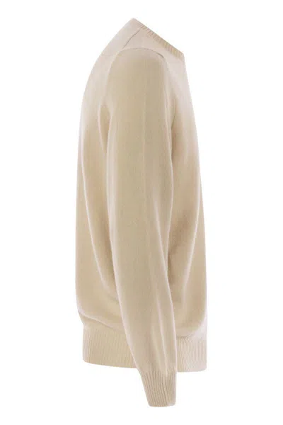 Fedeli Argentina - Baby Cashmere Crew-neck Sweater In Nude