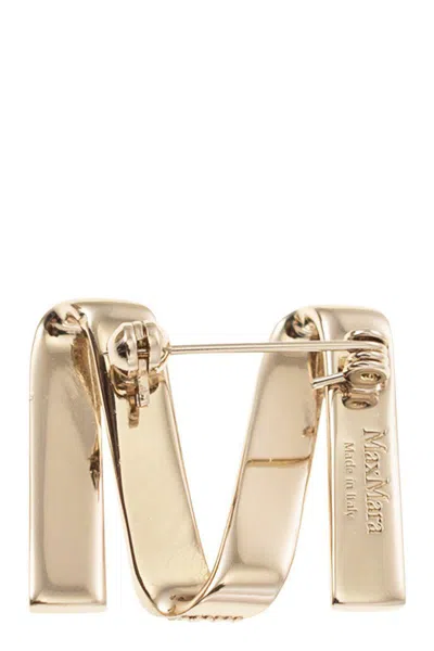 Max Mara Metal Grosgrain M Pin In Gold