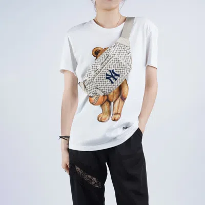 Mlb Monogram Series Retro Full Print Ny New York Yankees Casual Classic Fanny Pack White