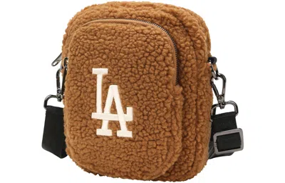 Mlb La Los Angeles Dodgers Polar Fleece Wool Messenger Bag Mini Brown