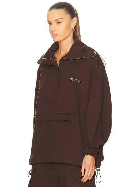 Attico Oversized Blouson With High Collar In Brown
