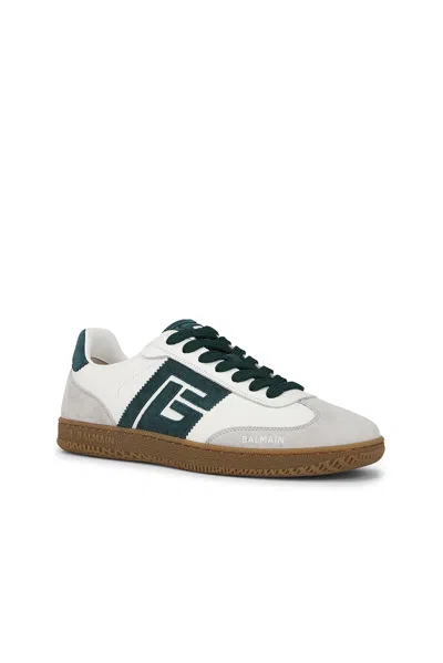 Balmain Swan Suede And Smooth Leather Trainers