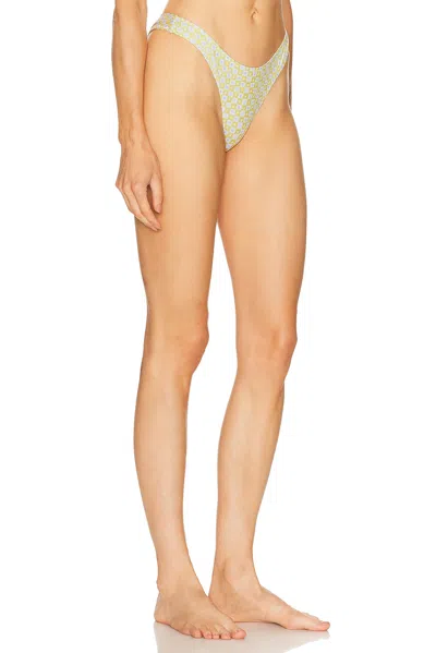 Heavy Manners High Cut Cheeky Bikini Bottom In Green