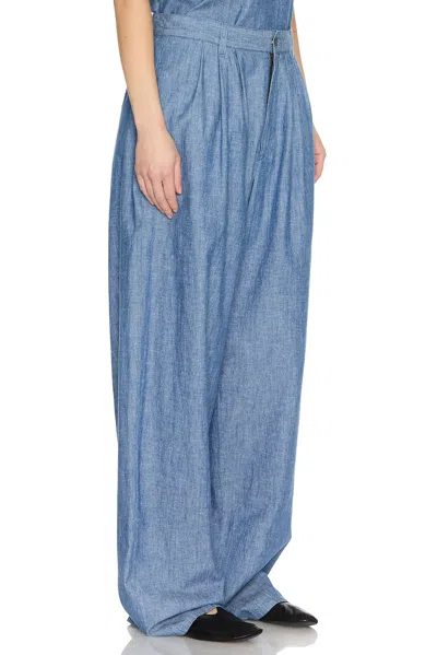 The Row Rufos Twill Wide-leg Pants In Blue