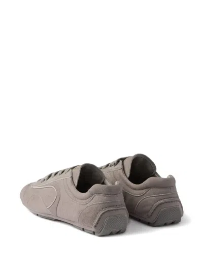 Prada Montecarlo Re-edition 2005 Suede Sneakers In Gray