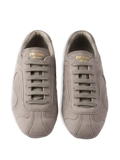 Prada Montecarlo Re-edition 2005 Suede Sneakers In Gray