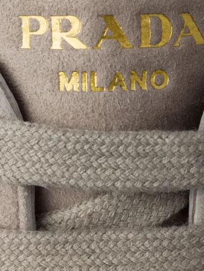 Prada Montecarlo Re-edition 2005 Suede Sneakers In Gray