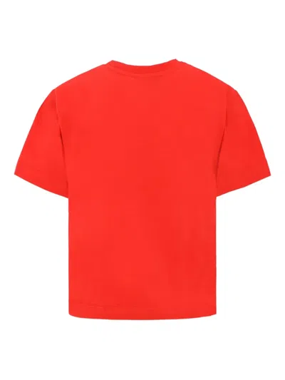 Moschino Teddy-print Cotton T-shirt In Red