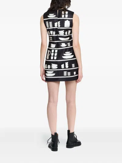 Jw Anderson Mini Shift Printed Minidress In Black
