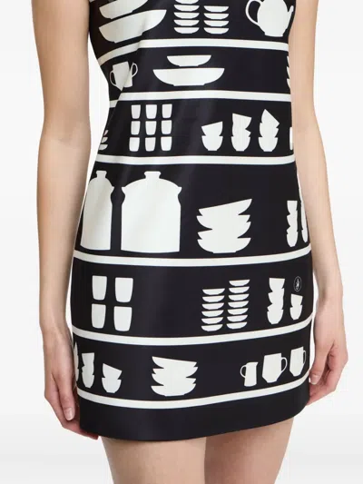 Jw Anderson Mini Shift Printed Minidress In Black