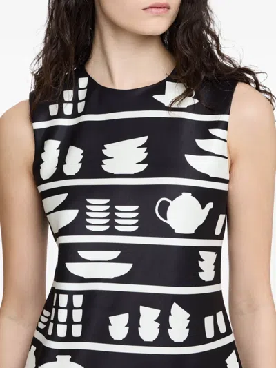 Jw Anderson Mini Shift Printed Minidress In Black