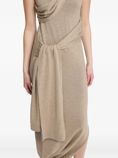 Jw Anderson Tie Detail Sleeveless Dress In Neutral
