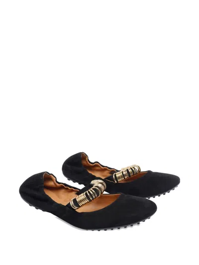Tod's Ring-detail Suede Ballet Flats