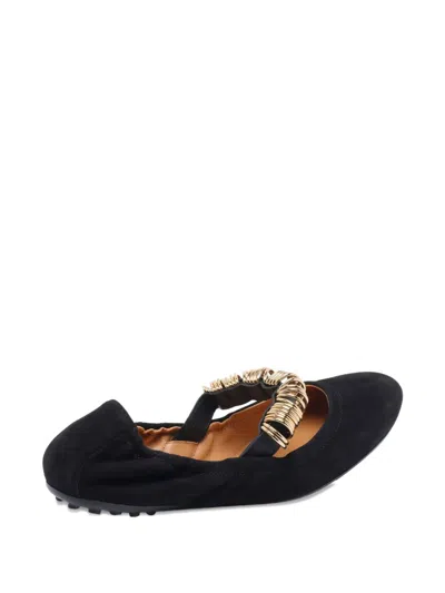 Tod's Ring-detail Suede Ballet Flats