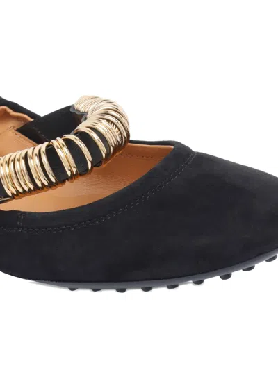Tod's Ring-detail Suede Ballet Flats