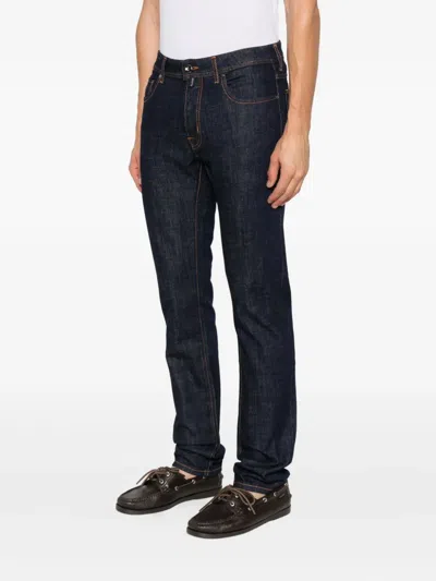 Jacob Cohen Straight Leg Denim Jeans With Classic Five-pocket Design In Blue