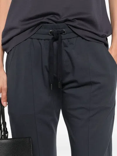 Brunello Cucinelli Cotton Sweatpants With Elastic Waistband And Side Pockets In Blue
