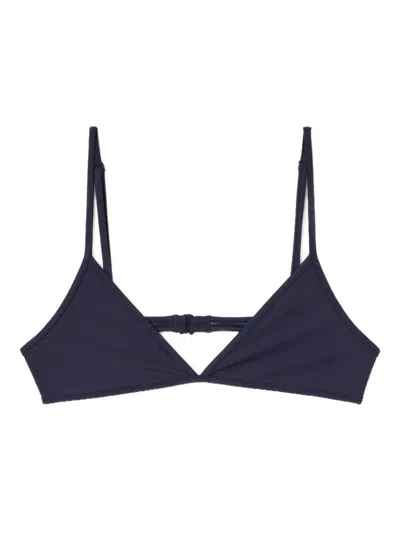 Sunnei Triangle Reversible Bikini Top In Black