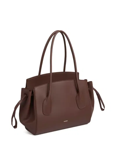 Jil Sander Voyage Drawstring Leather Tote Bag