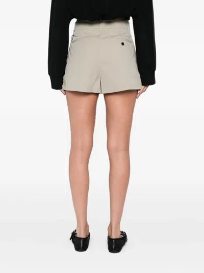 Alexander Wang Pleated Chain-embellished Shorts In Neutral