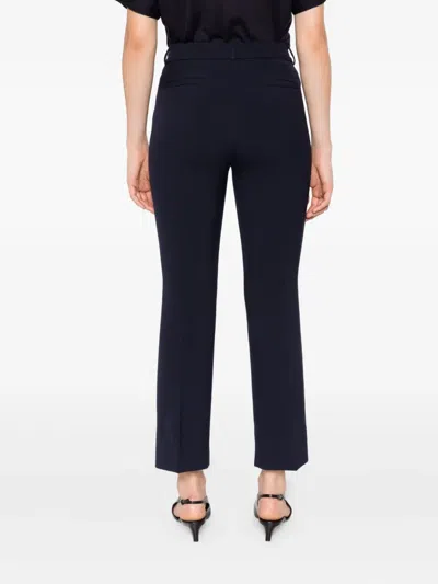 Peserico Mid-rise Tailored Pants With Subtle Crease In Blue