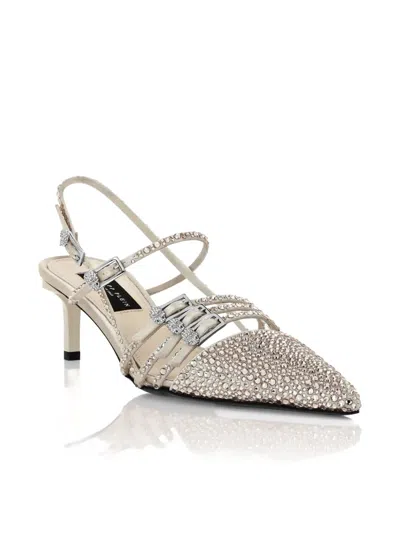 Philipp Plein Slingback-pumps Mit Strass In White