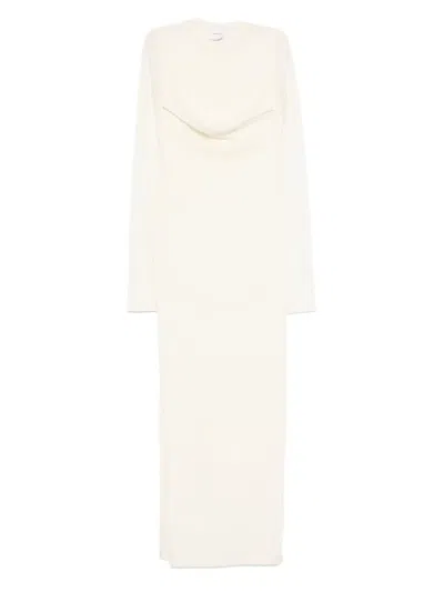 Nanushka Langes Kleid Mit Rundem Ausschnitt In White