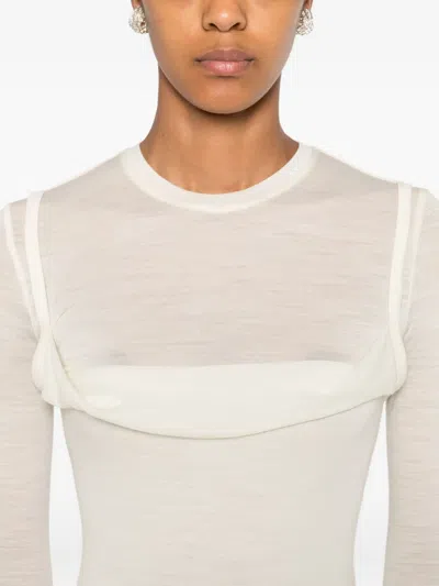 Nanushka Langes Kleid Mit Rundem Ausschnitt In White