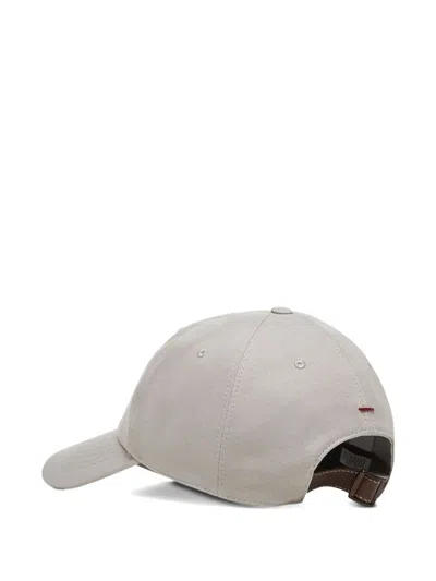 Brunello Cucinelli Logo-embroidered Cap In Gray
