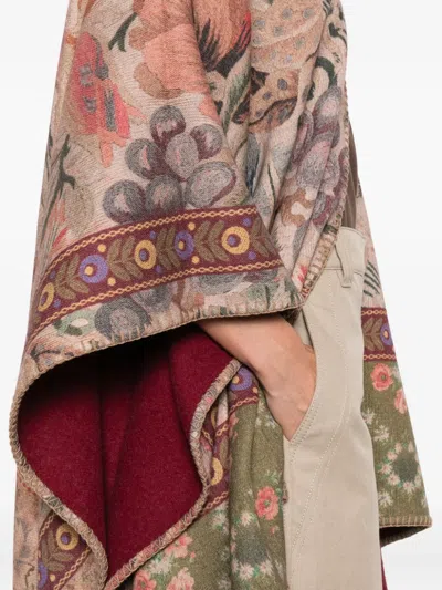 Pierre-louis Mascia Floral-patterned Wool Cape