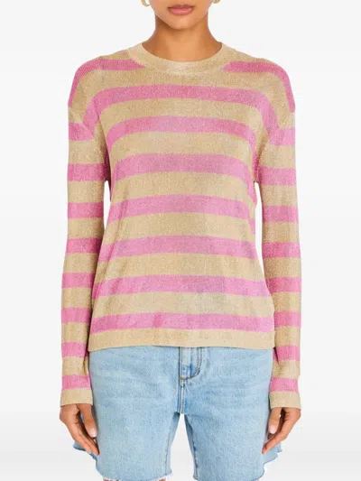 Ser.o.ya Metallic Striped T-shirt In Pink
