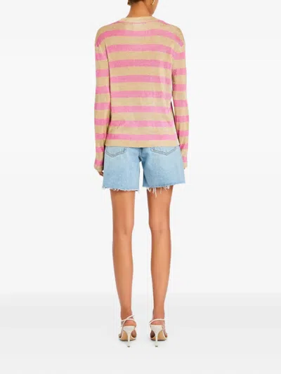 Ser.o.ya Metallic Striped T-shirt In Pink