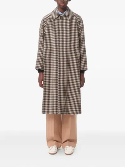 Valentino Coat With Vichy Pattern In Cotton And Wool