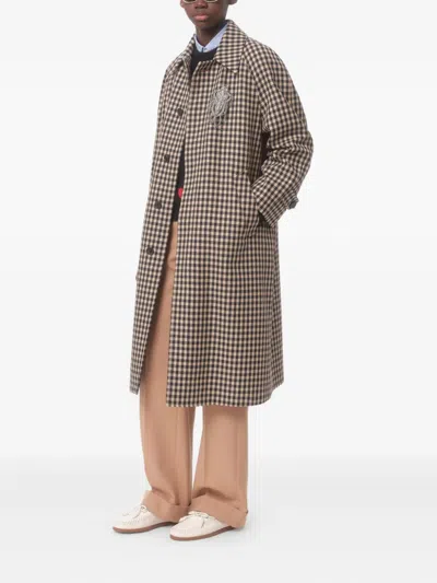 Valentino Coat With Vichy Pattern In Cotton And Wool