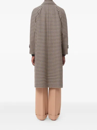 Valentino Coat With Vichy Pattern In Cotton And Wool