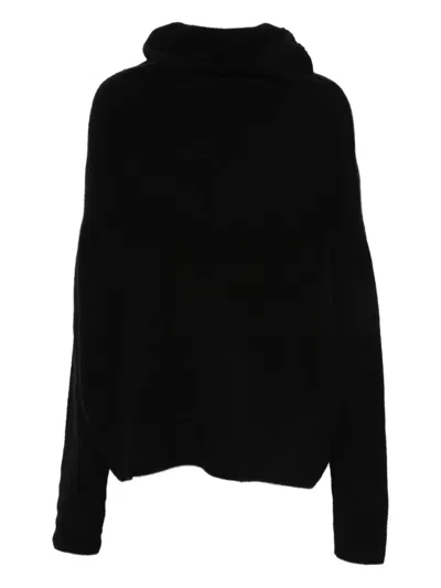 Rick Owens Shroud Hooded Jumper In Black