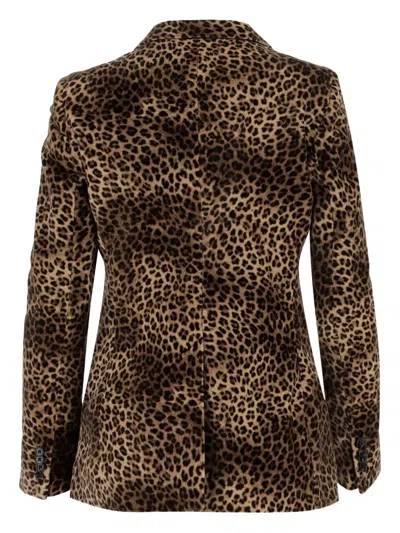 Tagliatore Leopard Print Single-breasted Blazer