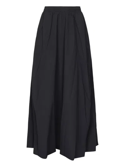 Balenciaga Elastic-waistband Pleated Skirt In Black
