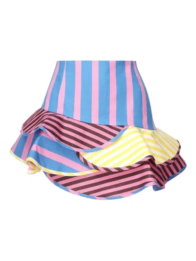 Celia B Maite Striped Ruffled Skirt