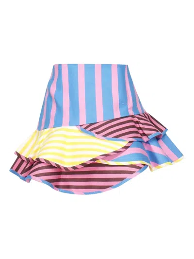 Celia B Maite Striped Ruffled Skirt