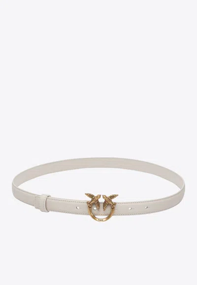 Pinko Fine Ceinture Love Birds En Cuir 2cm