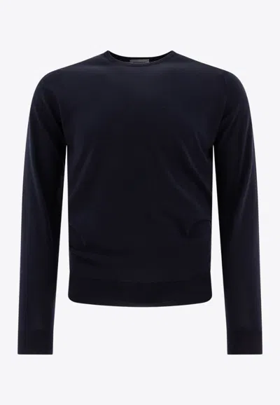 John Smedley "lundy" Crew Neck Sweater In Black