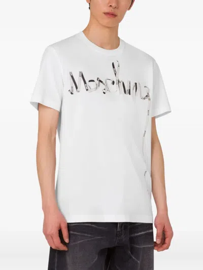 Moschino Couture Printed Cotton Tshirt In White
